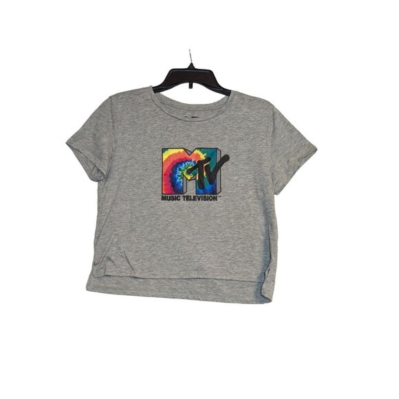 MTV Music Television Tie-Dye Logo Cropped T-Shirt L - Picture 1 of 6
